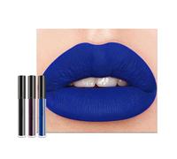 Matte Lip Gloss Set, 3PCS Blue Dark Purple Black Lipsticks, Waterproof Non-stick Cup Lipstick Kit, Long Lasting Highly Pigmented Liquid Lipstick Tinted Lip Balm, Festival Gift for Women