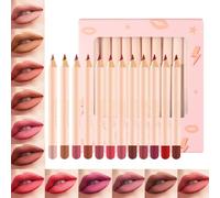 Matte Lip Liner Pencil Set - 12 Color Long Lasting Lip Crayon