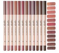 Matte Lip Liner Set,12 Colors Long Lasting Waterproof Nude Lip Liner Pencil Set,Smooth and High Pigmented Natural Lip Makeup Pencil,Matte Makeup Lipliners