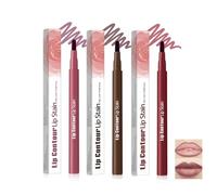 Matte Lip Liner Stain,2 in 1 Lip Stain Pen,Long Lasting Plumping Lipstain,Smooth Application,Easy Removable Lips Liner for No Smudge Look,Natural Makeup Stains for Women Girls (#6+#7+#8)