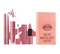 Matte Lipstick And Lipliner Set, Velvet Lipstick Lip Color, Long Lasting Lip Glosses Makeup Set, Non-Fading, Waterproof, Natural Colors Excellent Gift For Girls Women In Any Occasions