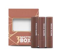 Matte Lipstick Box Set of 3 - Long-Lasting | Smooth Finish | Moisturizing | One Swipe Pigmentation | 3 x 3.2g (04-Brown)