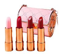 Matte Lipstick Set, 3/4 Colors Lip Stick With Sliver Chain Bag Package Velvet Lip Stick Gift Box Set, Waterproof Non-Stick Cup Long Lasting Retractable Matte Lipstick Set