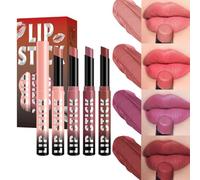 Matte Lipstick Set - Velvety Matte Gloss,Waterproof Lightweight Hydrating 4X Gloss for All-Day Wear Festive Smooth Coverage Outdoor Events Parties Date Nights Weddings