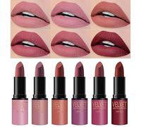 Matte Lipstick Set with a matte finish, waterproof, not easy to transfer to cups, gift box, 6 colors