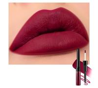 Matte Liquid Lip Gloss 2-in-1 Lip Liner and Liquid Lipstick Set. The matte lip liner defines the lips, is transfer-proof, and long-lasting.