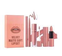 Matte Liquid Lipstick Lip Liner Set,Nude Lip Gloss & Lipstick & Lip Liner Long Lasting Velvety Lip Gloss Makeup Set,Matte Lip Balm Lip Filler Waterproof Make Up Lip Set for Women