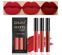 Matte Liquid Lipstick Set, 3Pcs Dark Bright Long Lasting Waterproof Lip Stain, 24 Hour Smudge Proof Lip Gloss, 3g Adult Makeup - Set05