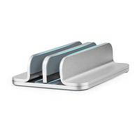 Matte Metal Vertical Laptop Stand Double Desk Laptop Stand Holder with Adjustable Dock Fits All Mobile Phones Vertical for Desk