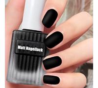Matte Nail Polish - Quick-Drying Long-Lasting Black Nail Polish Without UV Lamp - Non-Toxic Water-Based Colour Polish - Natural Nail Polish with Vegan Formula for Women and Men DIY (Black)