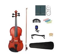 Matte Natural Color 4/4-1/8 Acoustic Violin Set W/Violin Strings/Case/Tuner/Bow Violin (Color : 1-2)