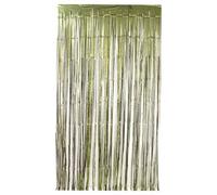 Matte Olive Green Foil Fringe Door Curtain 1.9m x 99cm