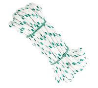 Matte polyester cord rope, 8MM * 10M, made in Spain, for DIY, awnings, camping, banners. White with Green