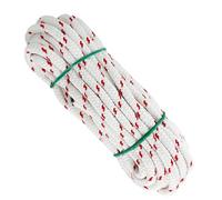 Matte polyester cord rope, 8MM * 10M, made in Spain, for DIY, awnings, camping, banners. White with Red