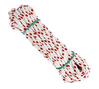 Matte Polyester Rope Cord. 6MM * 10M, Made in Spain, for Awnings, Camping, Banners. White with Red