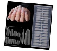 Matte Press Stick Nails 240pcs Nail Tips Calibrated Measurements Short Ladder Long Oval Optional Shape Matte Short Oval Nails