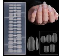 Matte Press Stick Nails 240Pieces Nails Tips Calibrated Measurements Short Ladder Long Oval Optional Shape Not Glossy Short Oval Nail