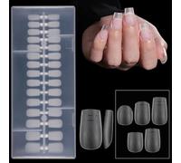 Matte Press Stick Nails 240Pieces Nails Tips Calibrated Measurements Short Ladder Long Oval Optional Shape Not Glossy Short Oval Nail