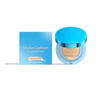 Matte Pressed Powder, Velvet Matte Cushion Foundation, Magic Minerals Face Powder, Long-Lasting Oil Control & Portable, Waterproof Color Correcting Compact, Smooth Texture (Ivory White, 15g)