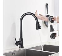 Matte Pull Out Sensor Kitchen Faucet Sensitive Smart Touch Control Mixer for Tap(Matte Black C)
