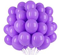 Matte Purple Balloons, 100 Pack 10 Inch Thicken Latex Balloons Party Decorations with 2 Rolls of Ribbons for Balloon Garland Arch Birthday Wedding Anniversary Baby Shower Engagement