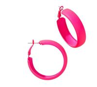 Matte Round Hoop Earrings 70s 80s Neon Color Loops for Women Party Jewelry