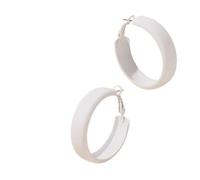Matte Round Hoop Earrings 70s 80s Neon Color Loops for Women Party Jewelry