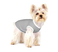 Matte Silver color Small Cotton Dog Vest for Small Dogs - Breathable Pet T Shirt with Unique Print - Summer Puppy Clothes for Cats