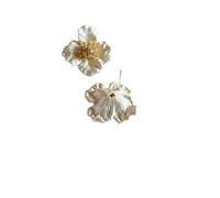Matte silver flower earrings