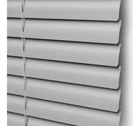 Matte Silver Grey Aluminium Venetian Blinds Slat Home Office Blind Thin Slats Kitchen Blinds Blackout Shutters Child Safe Home, Customisable (55×110cm)
