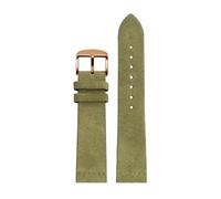 Matte Suede Watch Strap, Compatible With Nomos Mido Oris Seiko, 18mm 20mm 22mm Universal Soft Retro Style Pin Buckle Band For Men Women(Green rose gold,18mm)