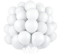 Matte White Balloons, 100 Pack 10 Inch Thicken Latex Balloons Party Decorations with 2 Rolls of Ribbons for Balloon Garland Arch Birthday Wedding Anniversary Baby Shower Engagement