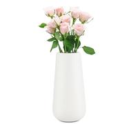 Matte White Ceramic Vase for Minimalist Modern Home Decor - Decorative Classic Flower Vase for Centerpiece, Wedding, Dinner Table, Office, Bedroom - Rustic Style - 20cm
