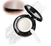 Matte White Single Eyeshadow - High-Pigment Pressed Powder, Long-Lasting, Sweatproof & Waterproof, Smooth & Blendable, Buildable Coverage, Includes Brush Mirror, Ideal for Party Cosplay (White)