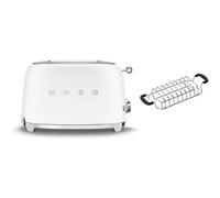 Smeg TSF01 Matte 2 Slice Toaster + TSBW01 Bun Warmer Bundle - Matte White