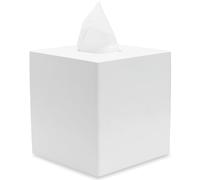 Matte White Square Tissue Box Cover, Decorative Tissue Box Dispenser for Bathroom, Parlors, Office, Bedroom Dresser, Vanity Countertop, Nightstand, Car, and Desk