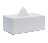 Matte White Tissue Box Cover Rectangular, Facial Tissue Dispenser for Bathroom, Kitchen, Bedroom, Office, Hotel, Restaurant, Countertop, Nightstand, Car, and Desk