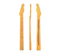 Matte Yellow 22-fret Electric Guitar Neck Canadian Maple Fretboard Handle For TL Tele Center Back