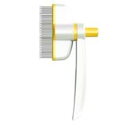 Matted Hair Dog Comb - Double Row Teeth, Grooming detanglr Tool, Long Hairs Brush | Ergonomic Handle Release Button Design, Round Tip Rotation Combs Head Pet far For Maintenance Routine Solution