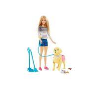 Barbie Dog Walker Doll and Potty Puppy Playset With Accessories DWJ68 Brand New