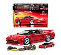 Mattel Brick Shop Hot Wheels Elite Series Building Set, ’90 Acura NSX with 876 Pieces, Realistic Details and Custom Decals, Adult Collectors and Kids Ages 10+, JFT17, Red - Acura