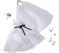 Mattel - Barbie Fashion 2-Pack, Bridal Outfit Doll with Wedding Dress, Veil, Shoes, Necklace, Bracelet & Bouquet