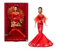 Barbie Lunar New Year Doll Wearing Qipao Dress with Plum Blossom Prints & Golden