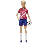Barbie Careers Fashion Doll & Accessory, Soccer Player with Blonde Ponytail, #9 Uniform, Tall Socks, Cleats & Ball, HCN17