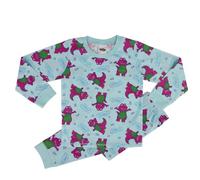 Mattel Barney the Dinosaur, 100% Cotton, Long Sleeved Pyjama Set, Blue, 7-8 Years: 128cm