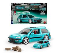 Mattel Brick Shop Hot Wheels Speed Series Building Set, Custom ’90 Honda Civic EF with 248 Pieces, Realistic Details and Custom Decals, Adult Collectors and Kids Ages 10+ , JHF62