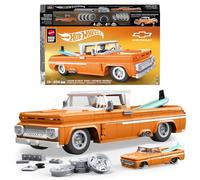 Mattel Brick Shop Hot Wheels Elite Series Building Set, Custom ’62 Chevy Pickup with 858 Pieces, Realistic Details and Custom Decals, Adult Collectors and Kids Ages 10+, JFT20