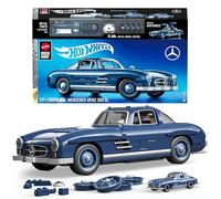 Mattel Brick Shop Hot Wheels Premium Series Building Set, Mercedes-Benz 300 SL with 1600 Pieces, Realistic Details and Metal Parts, Adult Collectors, HWW25