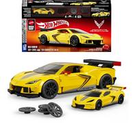 Mattel Brick Shop Hot Wheels Speed Series '20 Corvette C8.R Building Set | 261 Pieces, Realistic Details, Custom Decals, 1:64 Scale Metal Car, Adult Collectors and Kids Ages 10+, JKR19