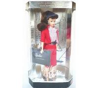Mattel Busy Gal Barbie Limited Edition 1960 Reproduction - Brunette with Red & White Stripe Fashion, Hat, Vintage Face Code 13675